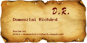 Domoszlai Richárd névjegykártya